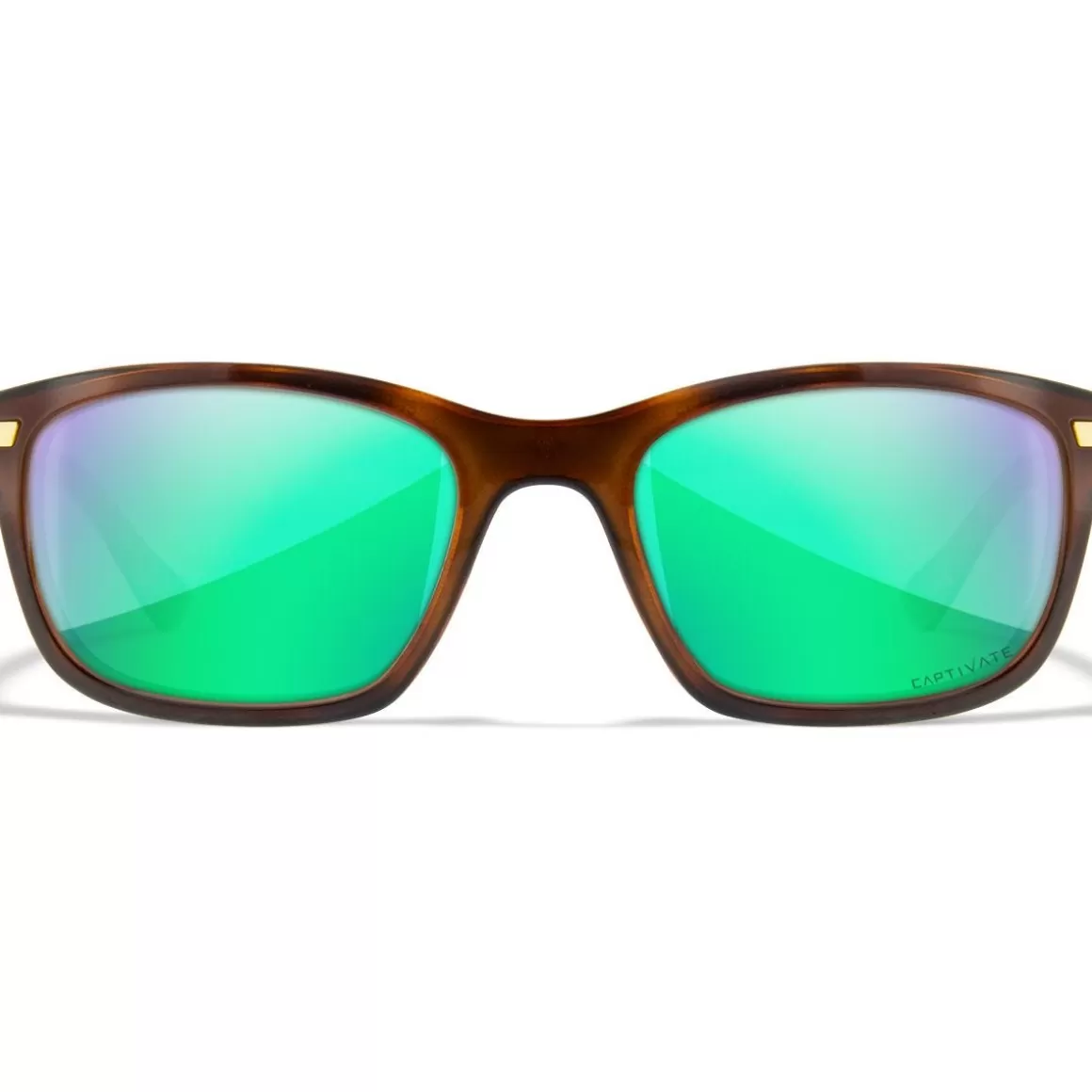 Wiley X Glasses> Wx Helix Glasses - Captivate Polarized Green Mirror Lenses / Gloss Demi Brown Frame