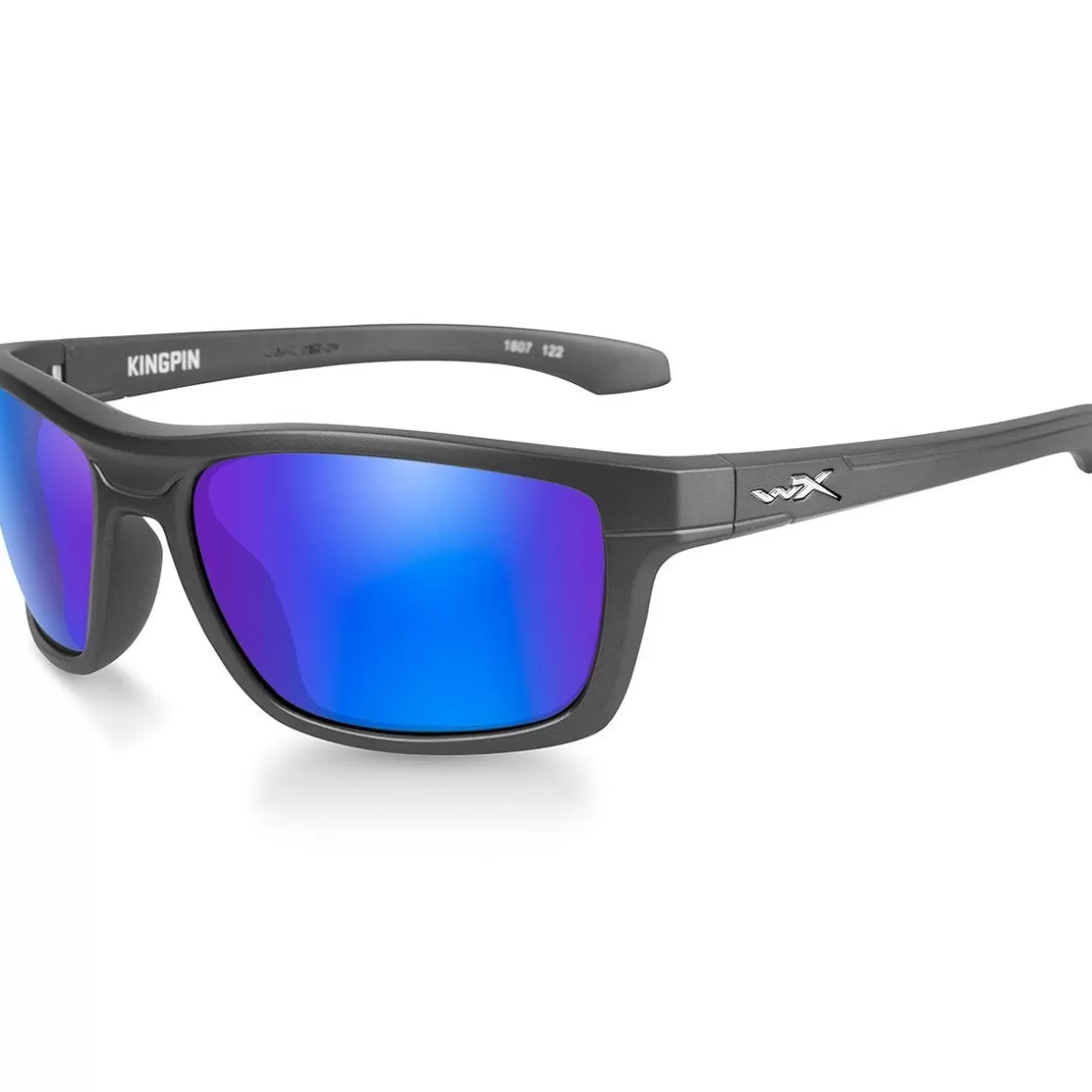 Wiley X Glasses> Wx Kingpin Glasses - Polarized Blue Mirror Lens / Matte Graphite Frame
