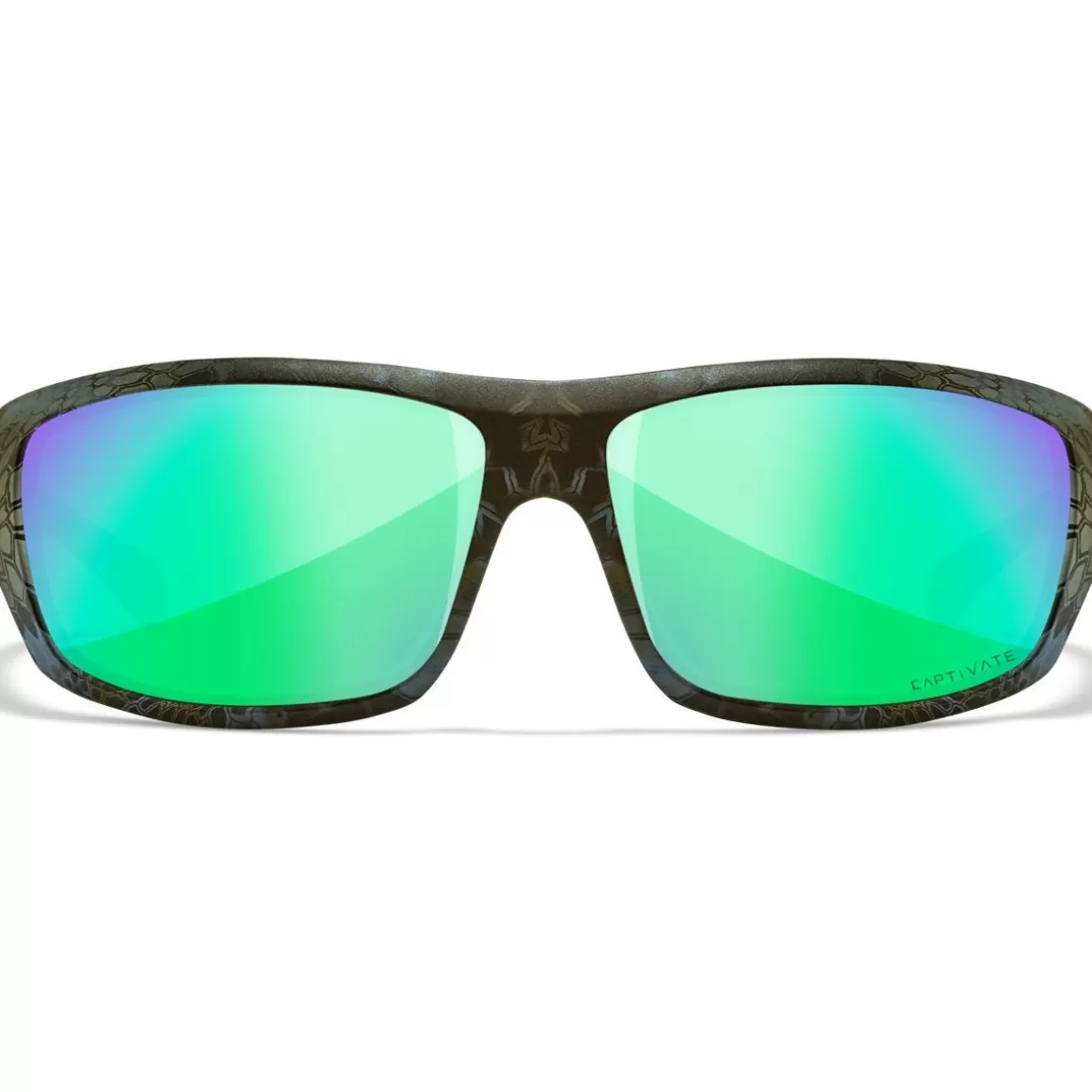 Wiley X Glasses> Wx Omega Glasses - Captivate Polarized Green Mirror Lens / Kryptek Neptune Frame