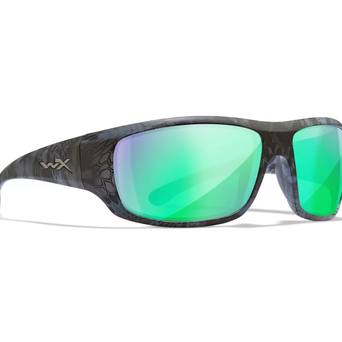 Wiley X Glasses> Wx Omega Glasses - Captivate Polarized Green Mirror Lens / Kryptek Neptune Frame