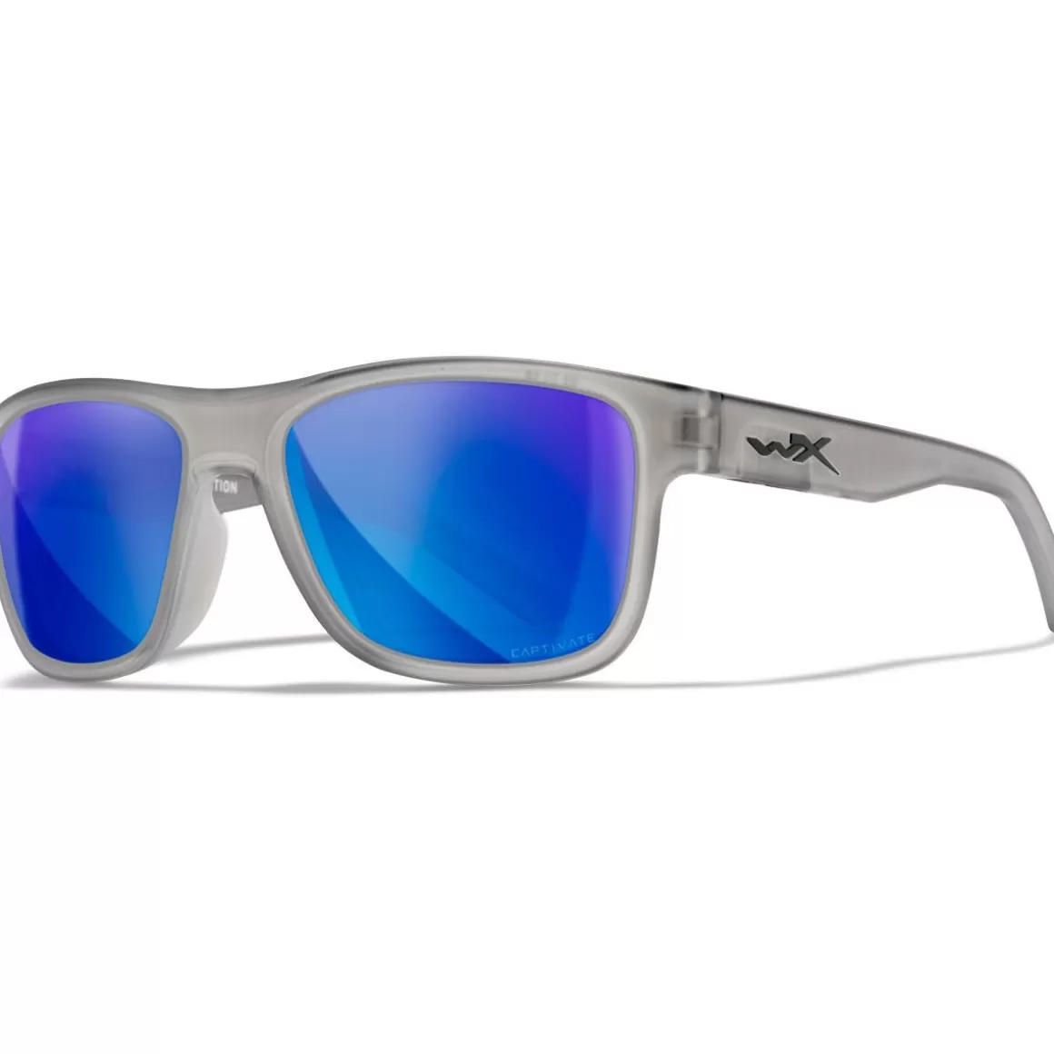 Wiley X Glasses> Wx Ovation Glasses - Captivate Polarized Blue Mirror Lenses / Matte Slate Frame