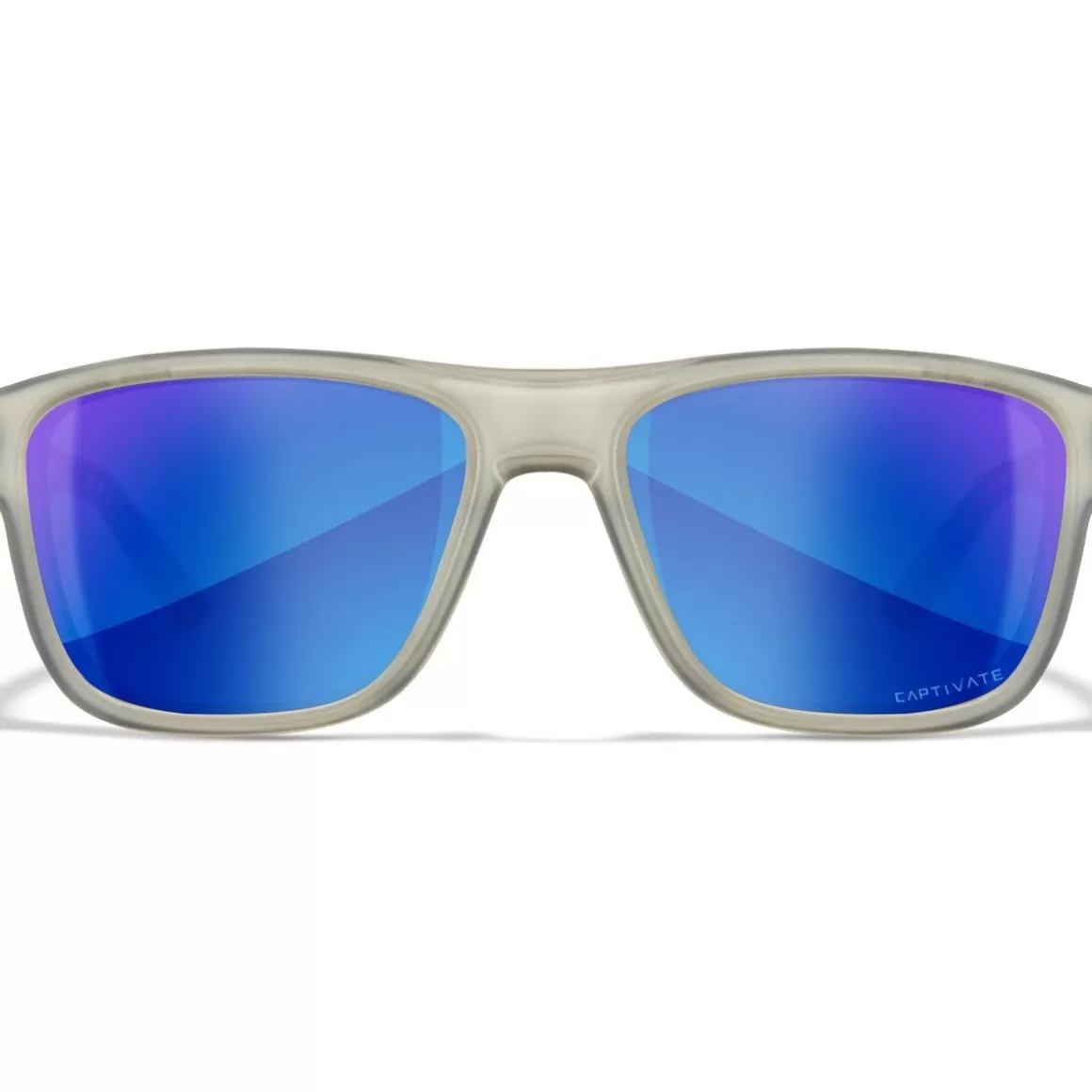 Wiley X Glasses> Wx Ovation Glasses - Captivate Polarized Blue Mirror Lenses / Matte Slate Frame