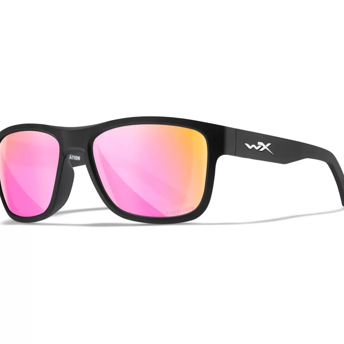 Wiley X Glasses> Wx Ovation Glasses - Captivate Polarized Rose Gold Mirror Lenses / Matte Black Frame