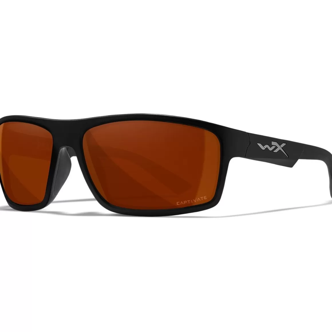 Wiley X Glasses> Wx Peak Glasses - Captivate Polarized Copper Lenses / Matte Black Frame