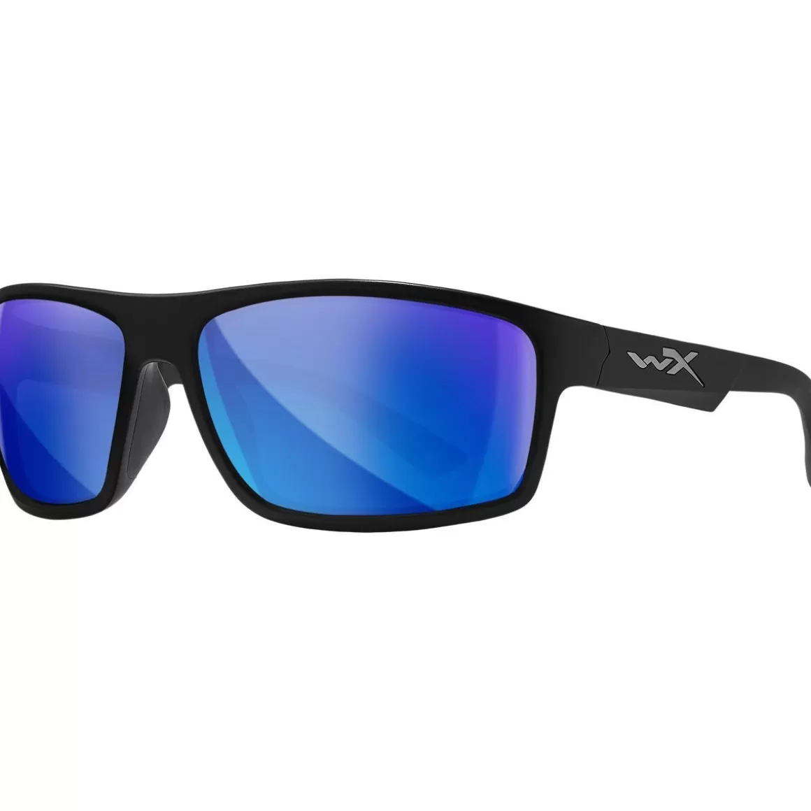 Wiley X Glasses> Wx Peak Glasses - Polarized Blue Mirror Lenses / Matte Black Frame