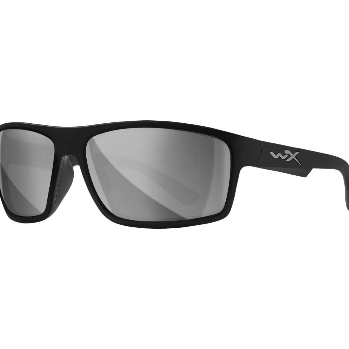Wiley X Glasses> Wx Peak Glasses - Silver Flash Lenses / Gloss Black Frame