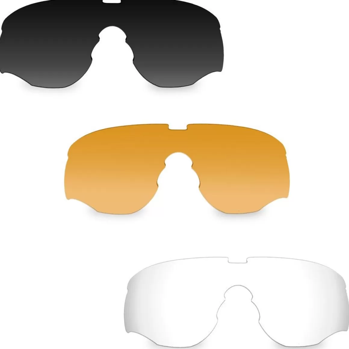 Wiley X Ballistic Glasses> Wx Rogue Comm Glasses - Smoke Grey + Clear + Light Rust Lens / Matte Black Frame