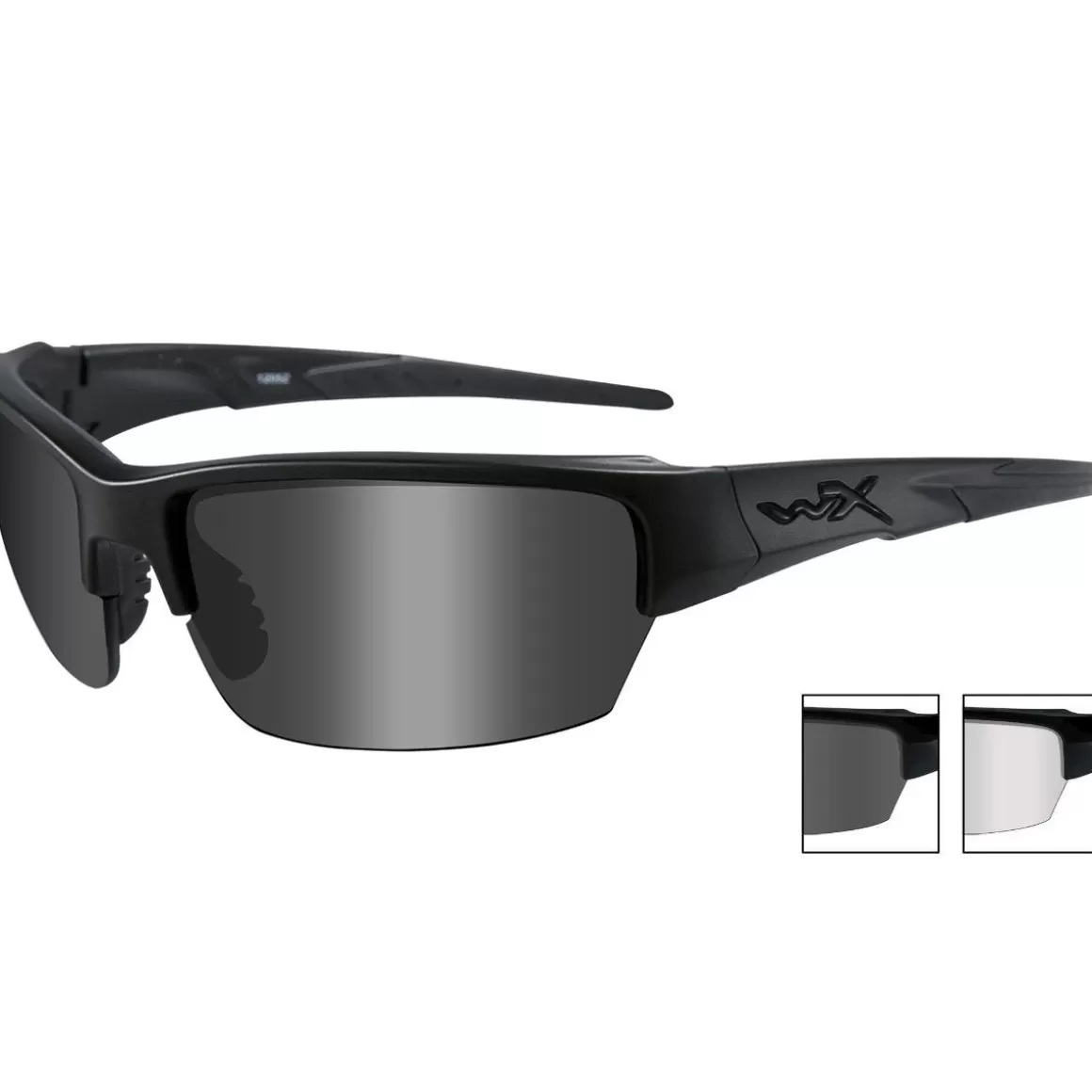 Wiley X Ballistic Glasses> Wx Saint Glasses - Smoke Grey + Clear / Matte Black Frame