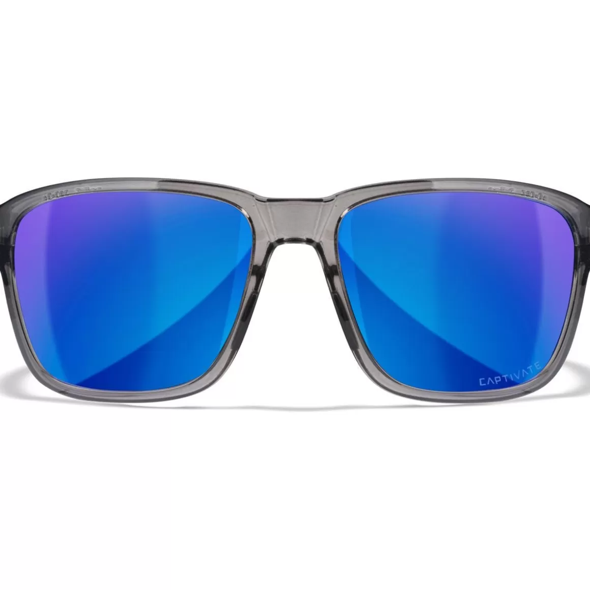 Wiley X Glasses> Wx Trek Glasses - Captivate Polarized Blue Mirror Lenses / Gloss Crystal Dark Grey Frame