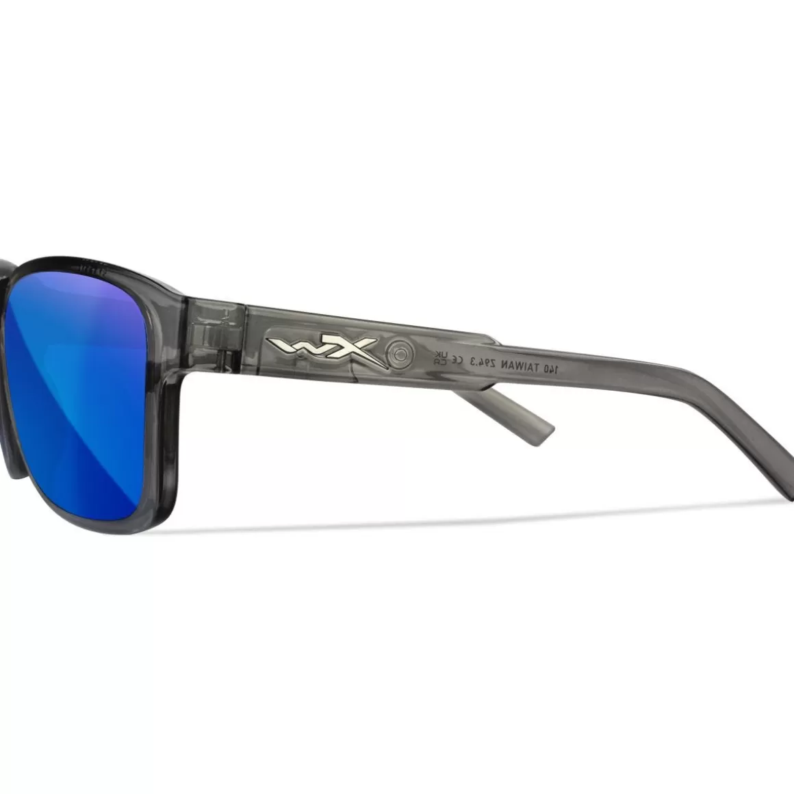 Wiley X Glasses> Wx Trek Glasses - Captivate Polarized Blue Mirror Lenses / Gloss Crystal Dark Grey Frame