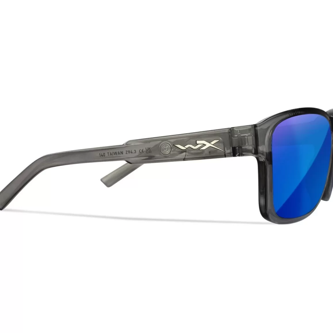 Wiley X Glasses> Wx Trek Glasses - Captivate Polarized Blue Mirror Lenses / Gloss Crystal Dark Grey Frame