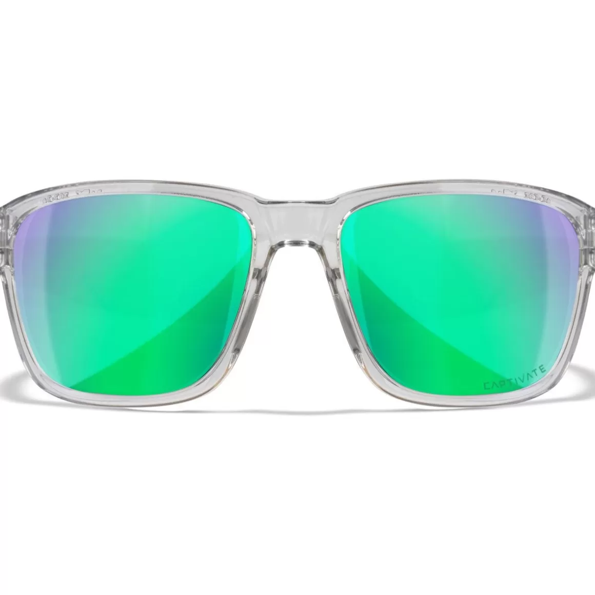 Wiley X Glasses> Wx Trek Glasses - Captivate Polarized Green Mirror Lenses / Gloss Crystal Light Grey Frame