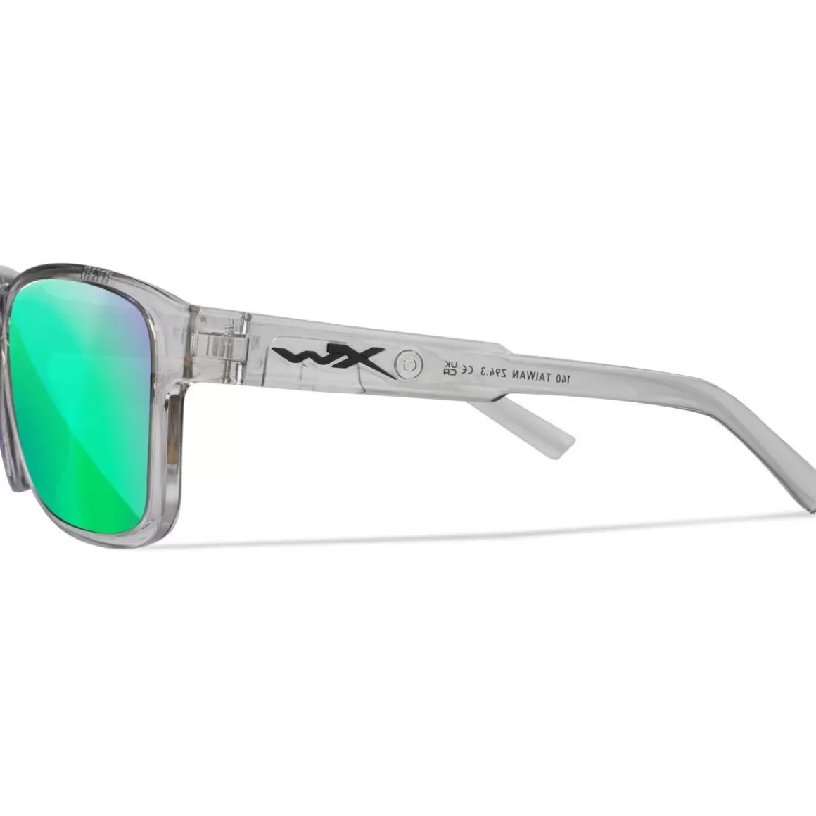 Wiley X Glasses> Wx Trek Glasses - Captivate Polarized Green Mirror Lenses / Gloss Crystal Light Grey Frame