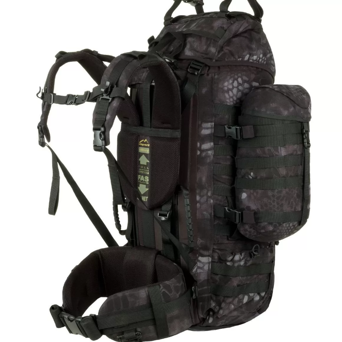 Wisport Bergens & Patrol Packs> Raccoon 65L Rucksack Kryptek Typhon