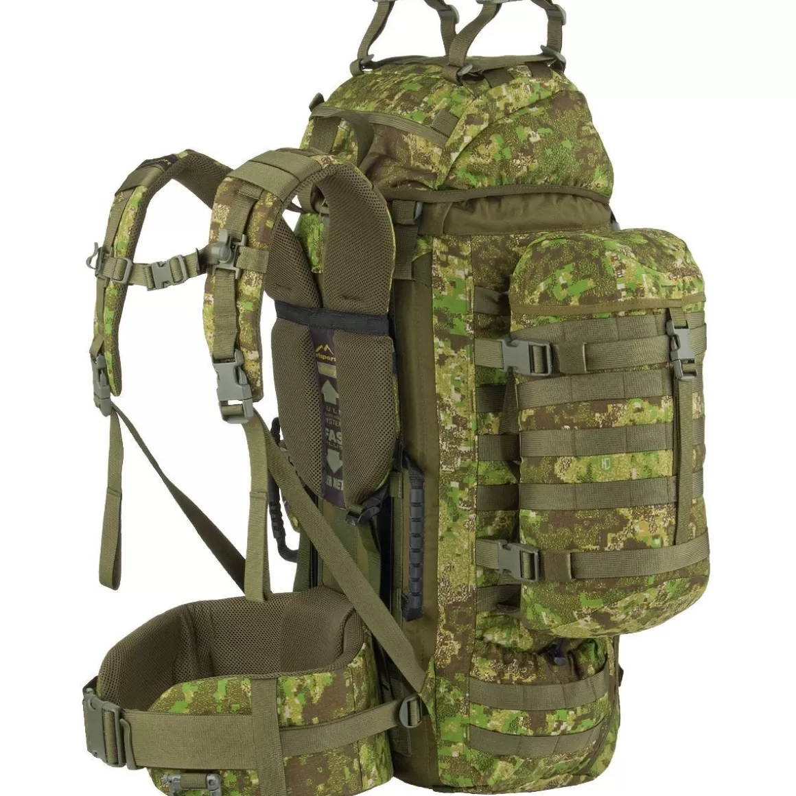 Wisport Hydration Packs> Raccoon 65L Rucksack Pencott Greenzone