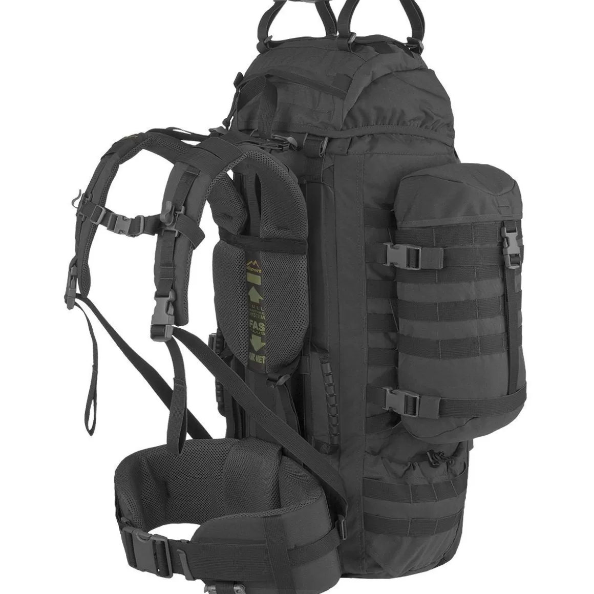 Wisport Bergens & Patrol Packs> Raccoon 85L Rucksack Black