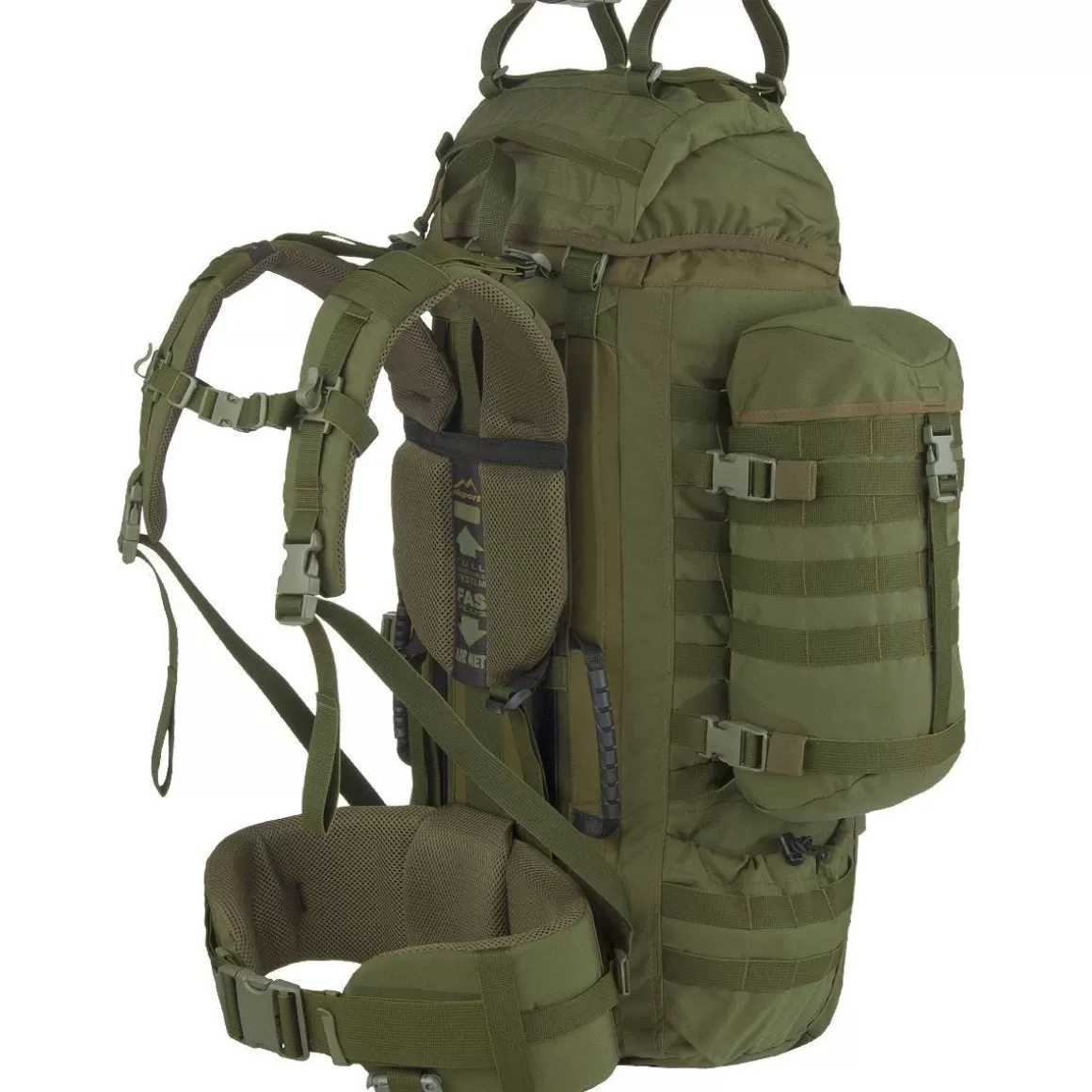 Wisport Bergens & Patrol Packs> Raccoon 85L Rucksack Olive Green