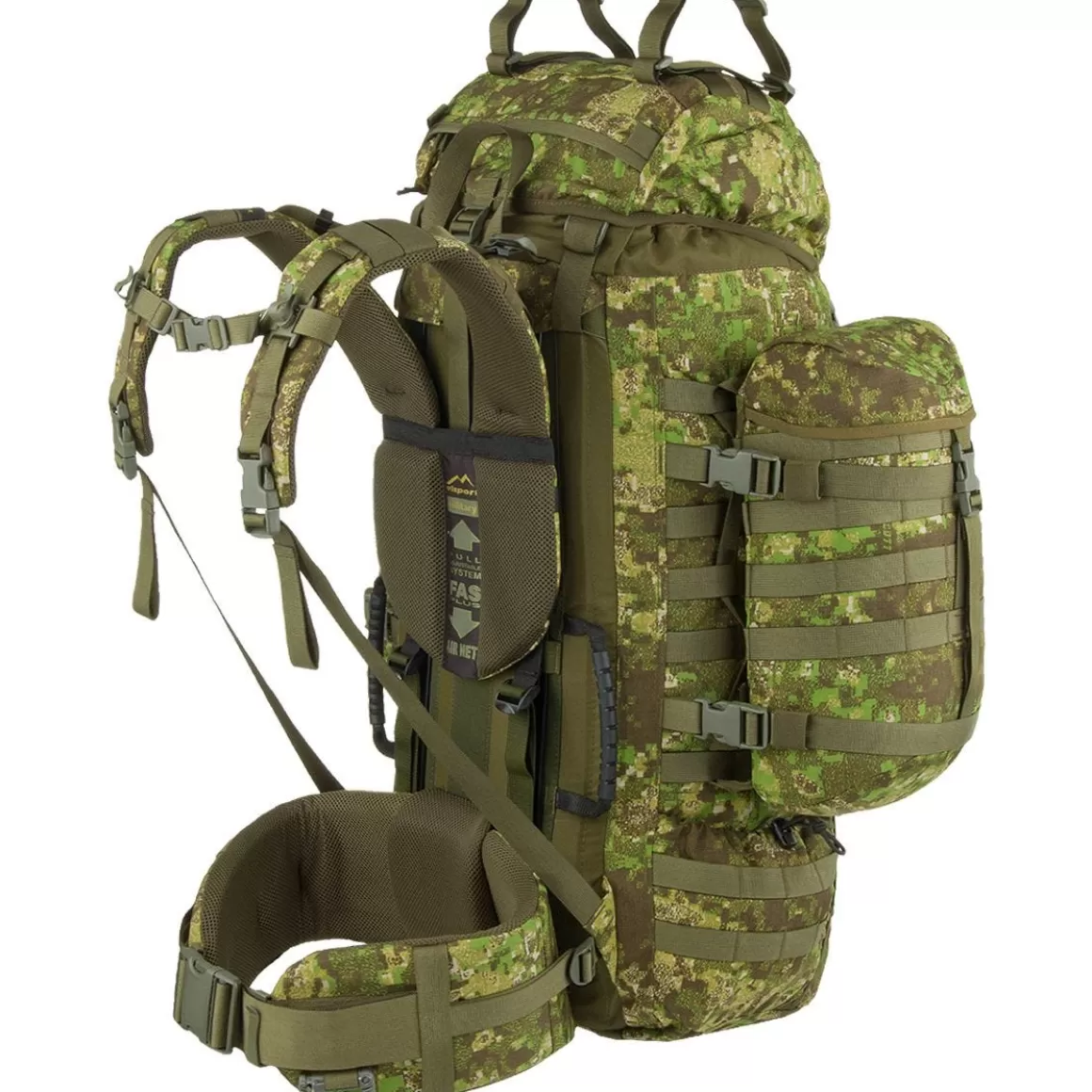 Wisport Hydration Packs> Raccoon 85L Rucksack Pencott Greenzone