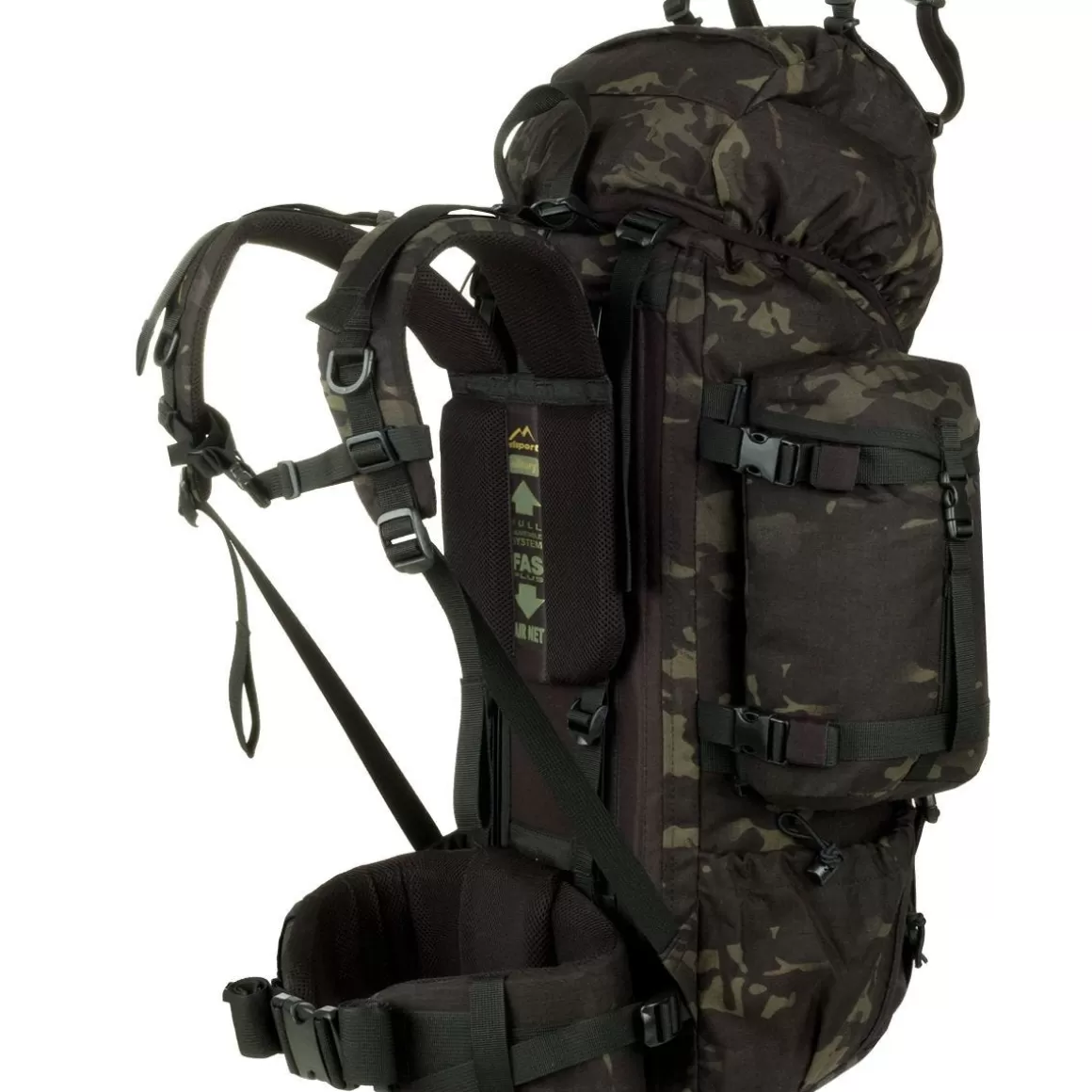 Wisport Bergens & Patrol Packs> Reindeer 75L Rucksack Multicam Black