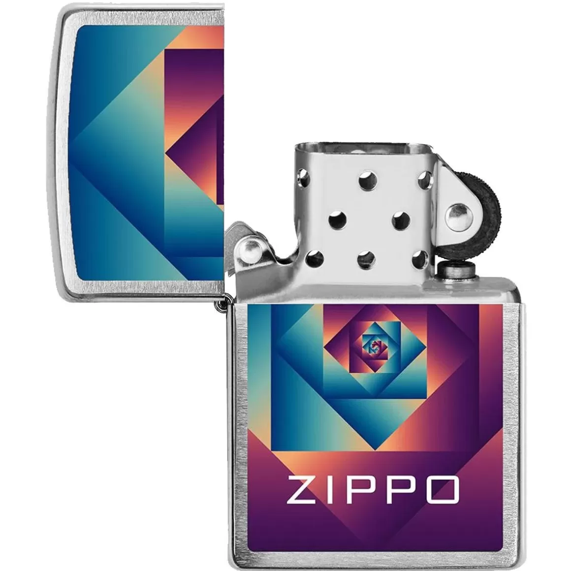 Zippo Fire Starters & Lighters> Design Illusion Lighter Brushed Chrome