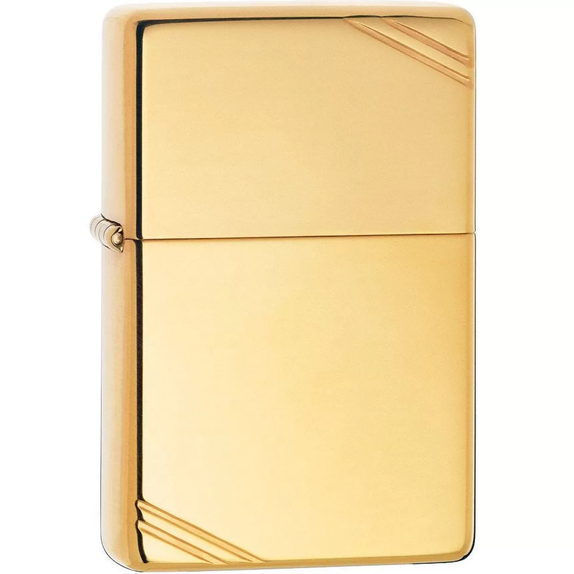 Zippo Fire Starters & Lighters> High Polish Vintage Brass Lighter
