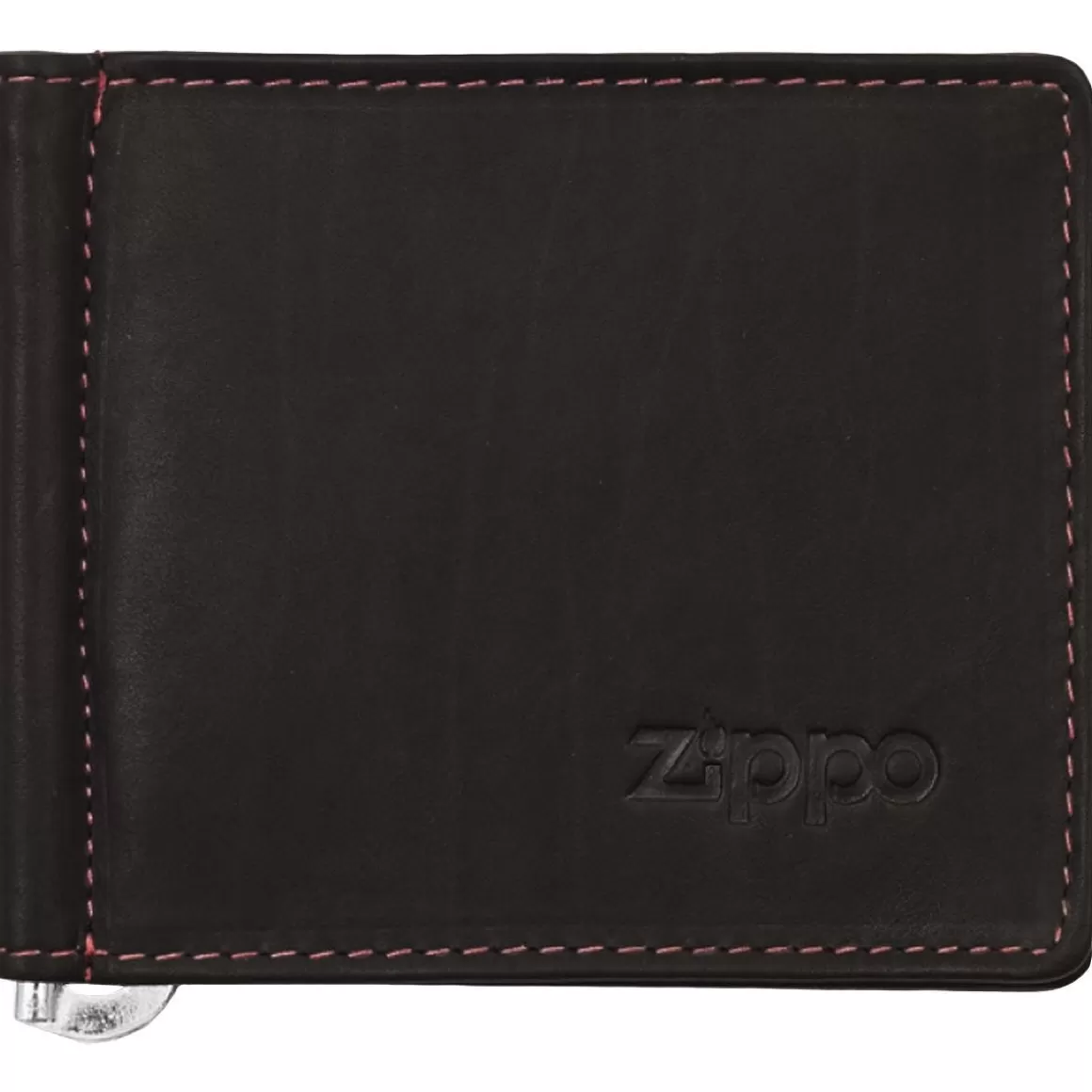 Zippo Other Pouches> Leather Bi-Fold Money Clip Wallet Brown